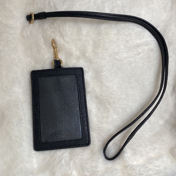 Coach Accessories Coach Black Lanyard Leather And Id Holder Poshmark